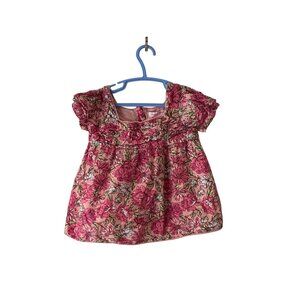 Tommy Bahama Girls Floral Pink Dress Size 5T Short Sleeve Cotton Blend